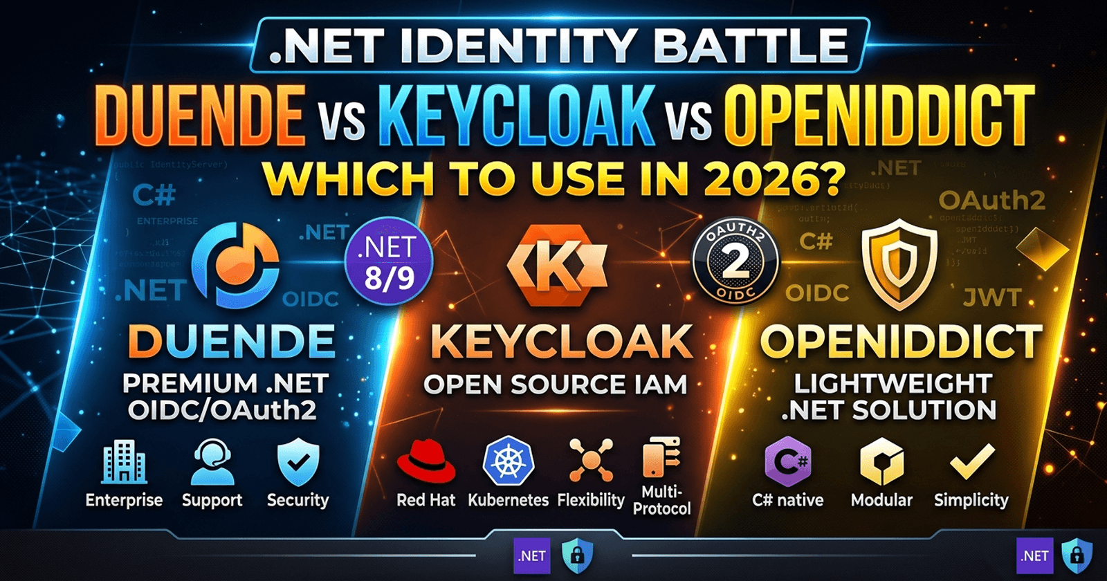 Duende IdentityServer vs Keycloak vs OpenIddict in .NET: Which to Use in 2026?