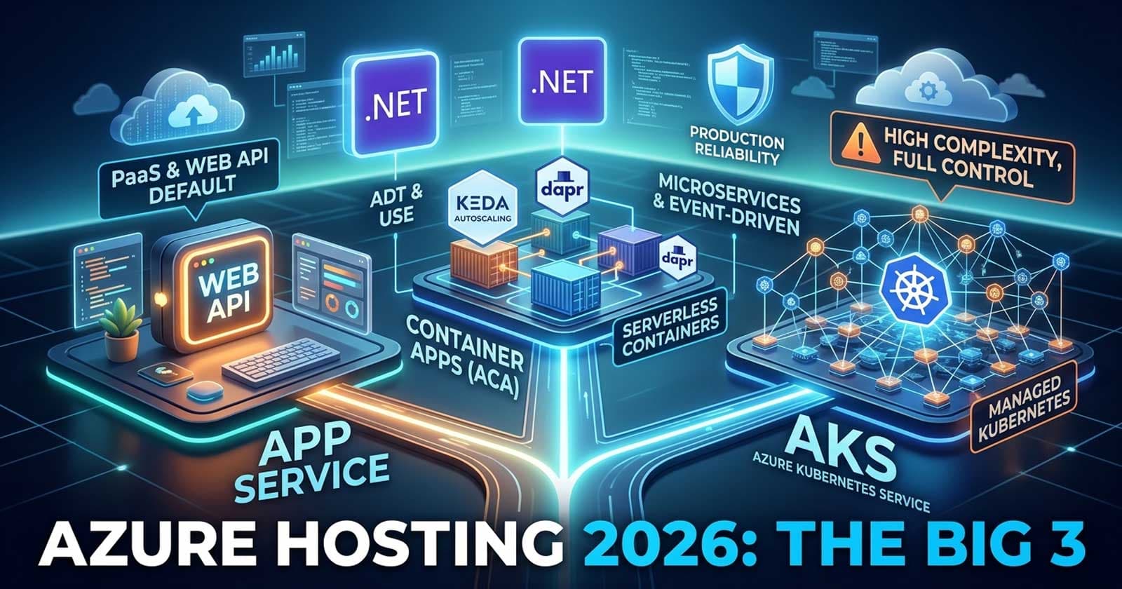 Azure App Service vs Azure Container Apps vs AKS in .NET: Which Azure Hosting Platform Should Your Team Use in 2026?