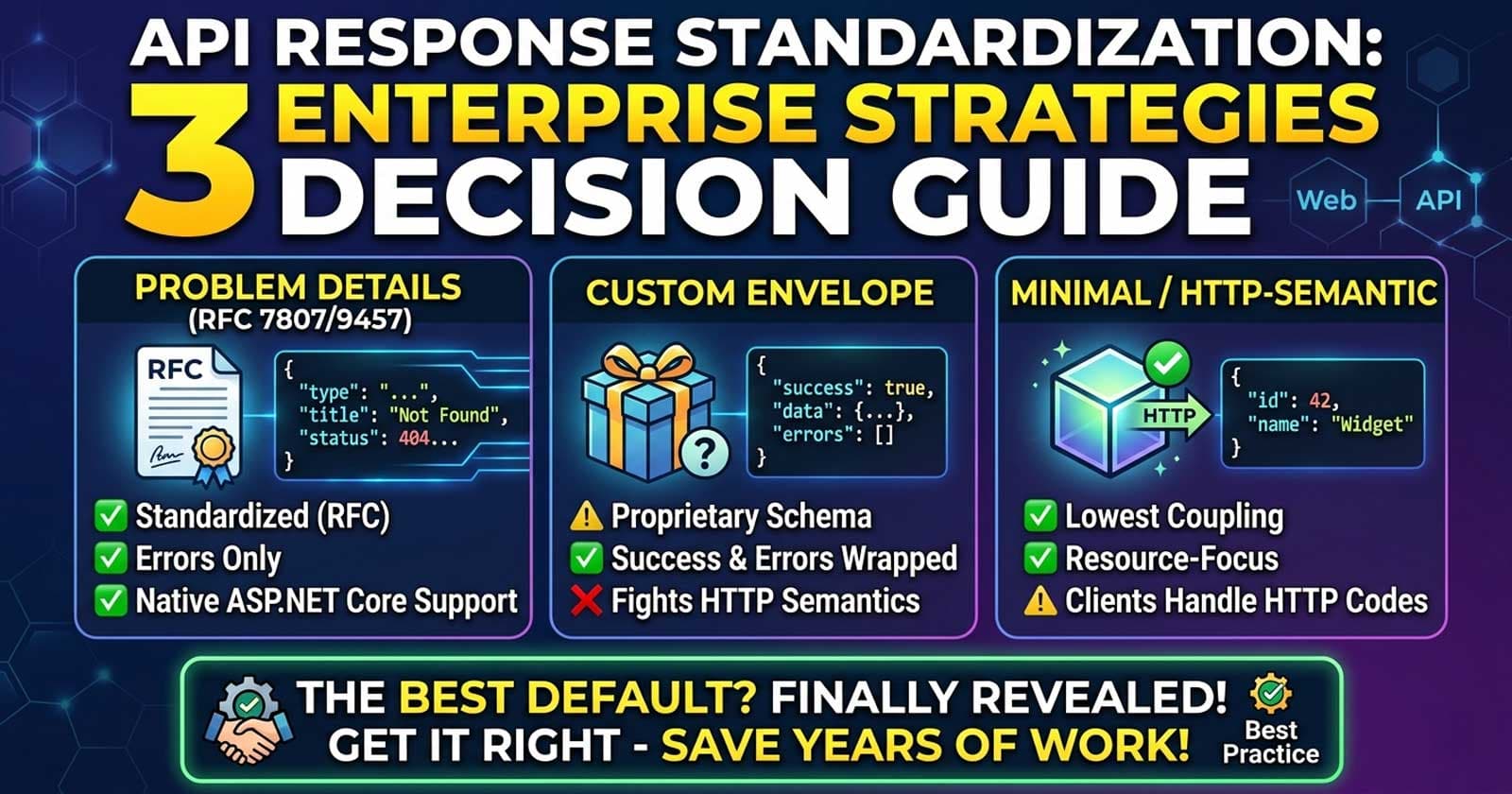 API Response Standardization in ASP.NET Core: Problem Details vs Custom Envelope vs Minimal Wrapper β Enterprise Decision Guide