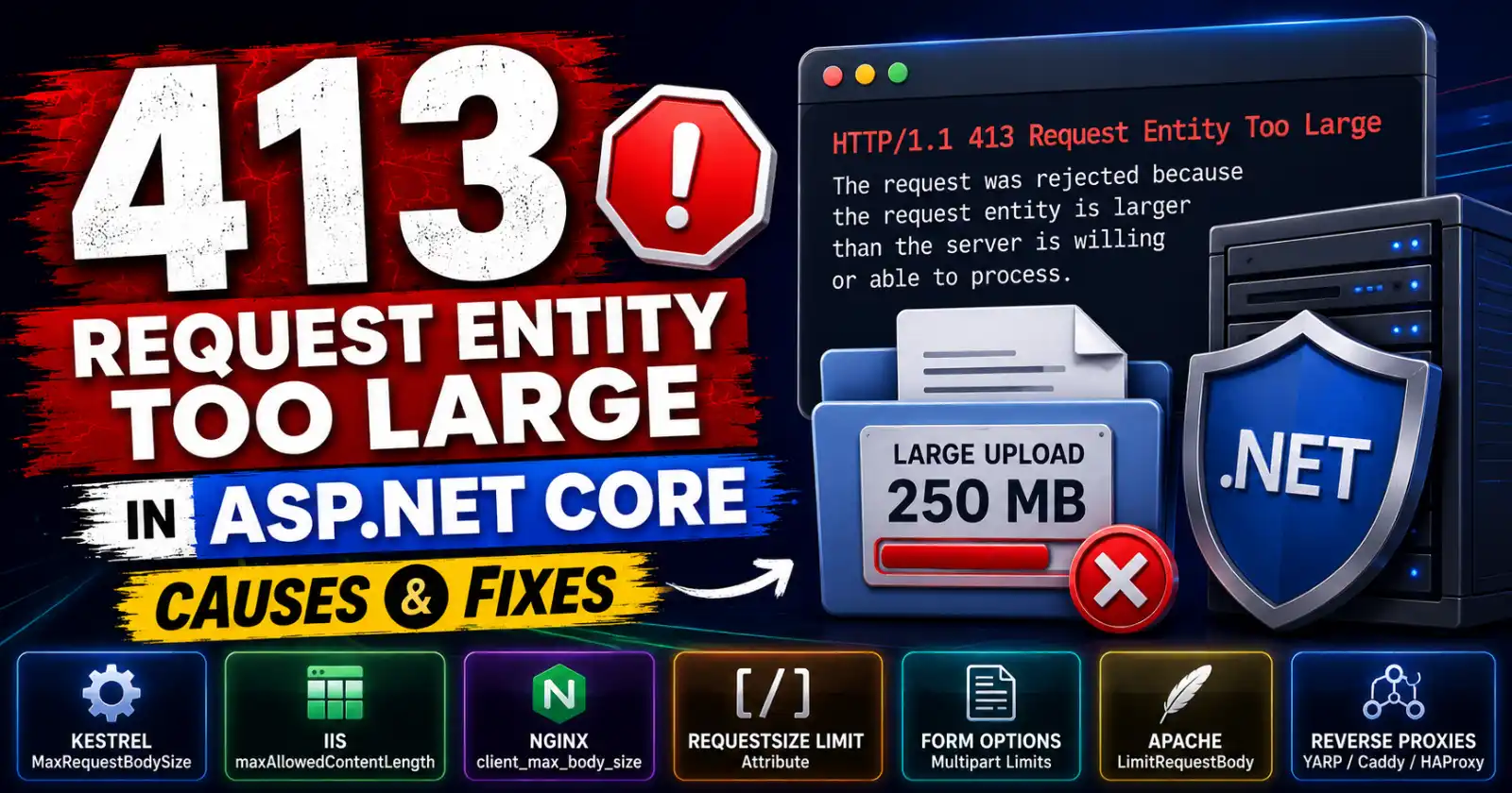 413 Request Entity Too Large in ASP.NET Core: Causes and Fixes