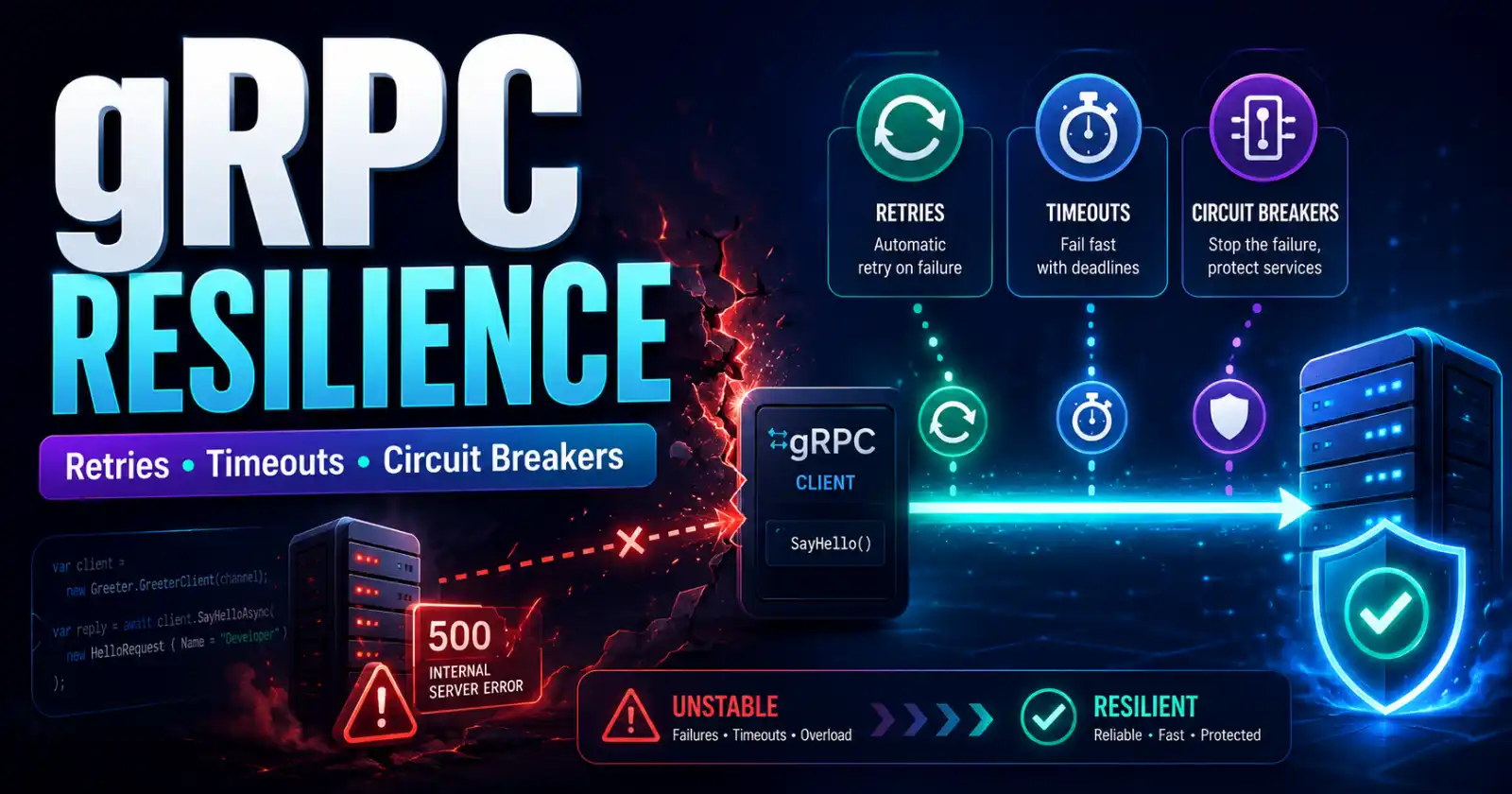 gRPC Client Resilience in ASP.NET Core: Retries, Timeouts, and Circuit Breakers