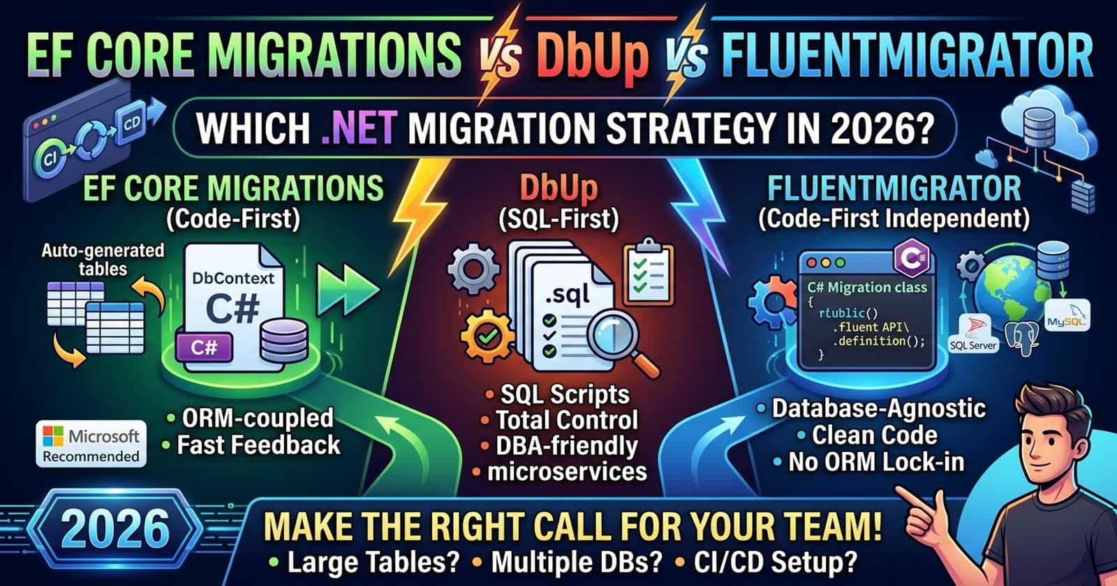 EF Core Migrations vs DbUp vs FluentMigrator in .NET: Which Database Migration Strategy Should Your Team Use in 2026?