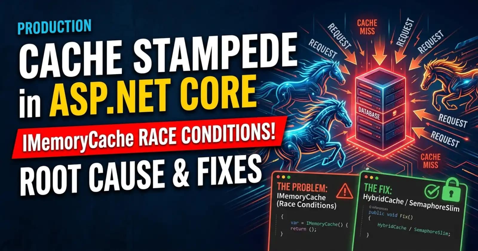 Cache Stampede in ASP.NET Core: IMemoryCache Race Conditions in Production โ Root Cause and Fix