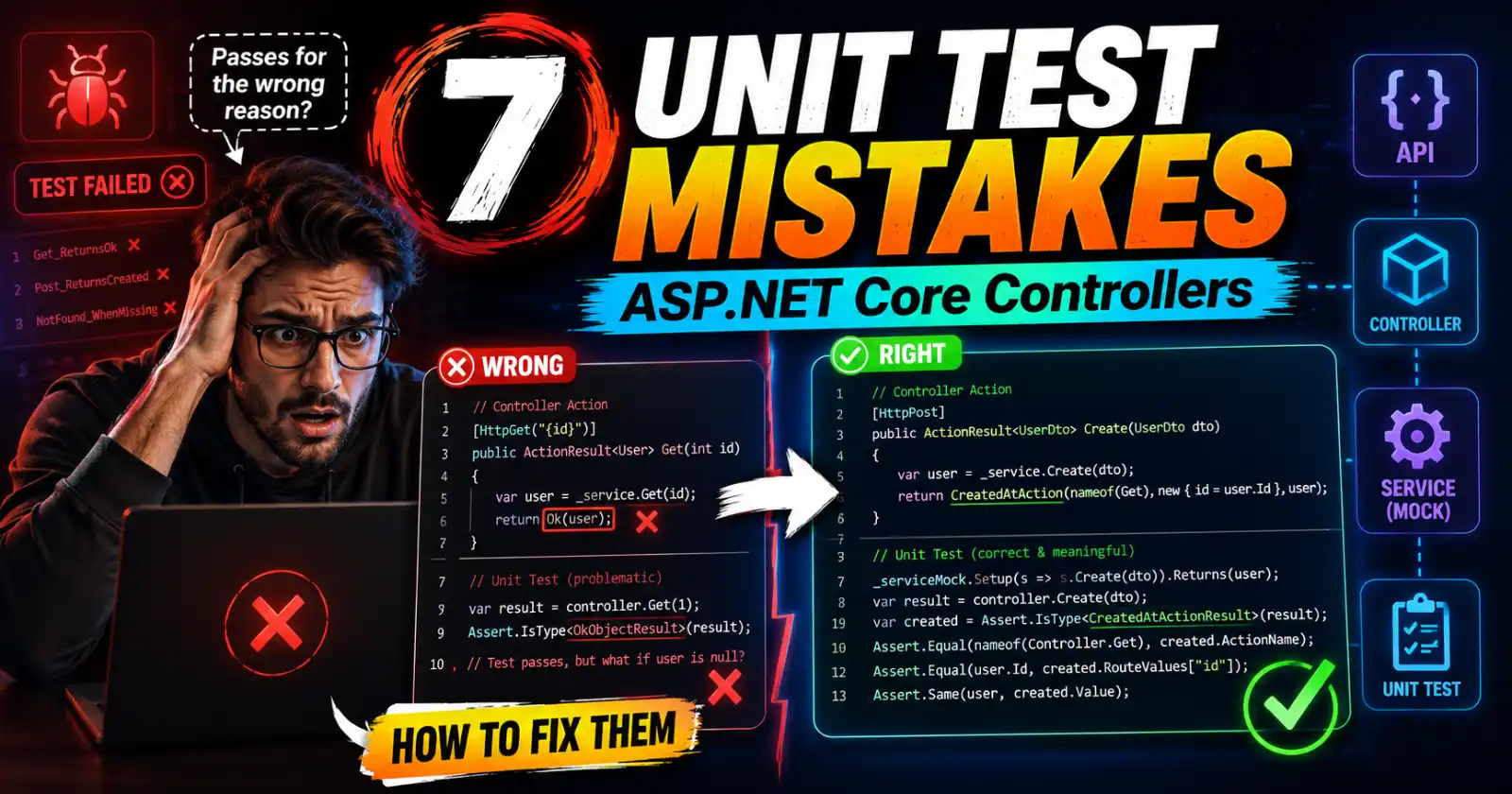 7 Common Mistakes Unit Testing ASP.NET Core Controllers (And How to Fix Them)