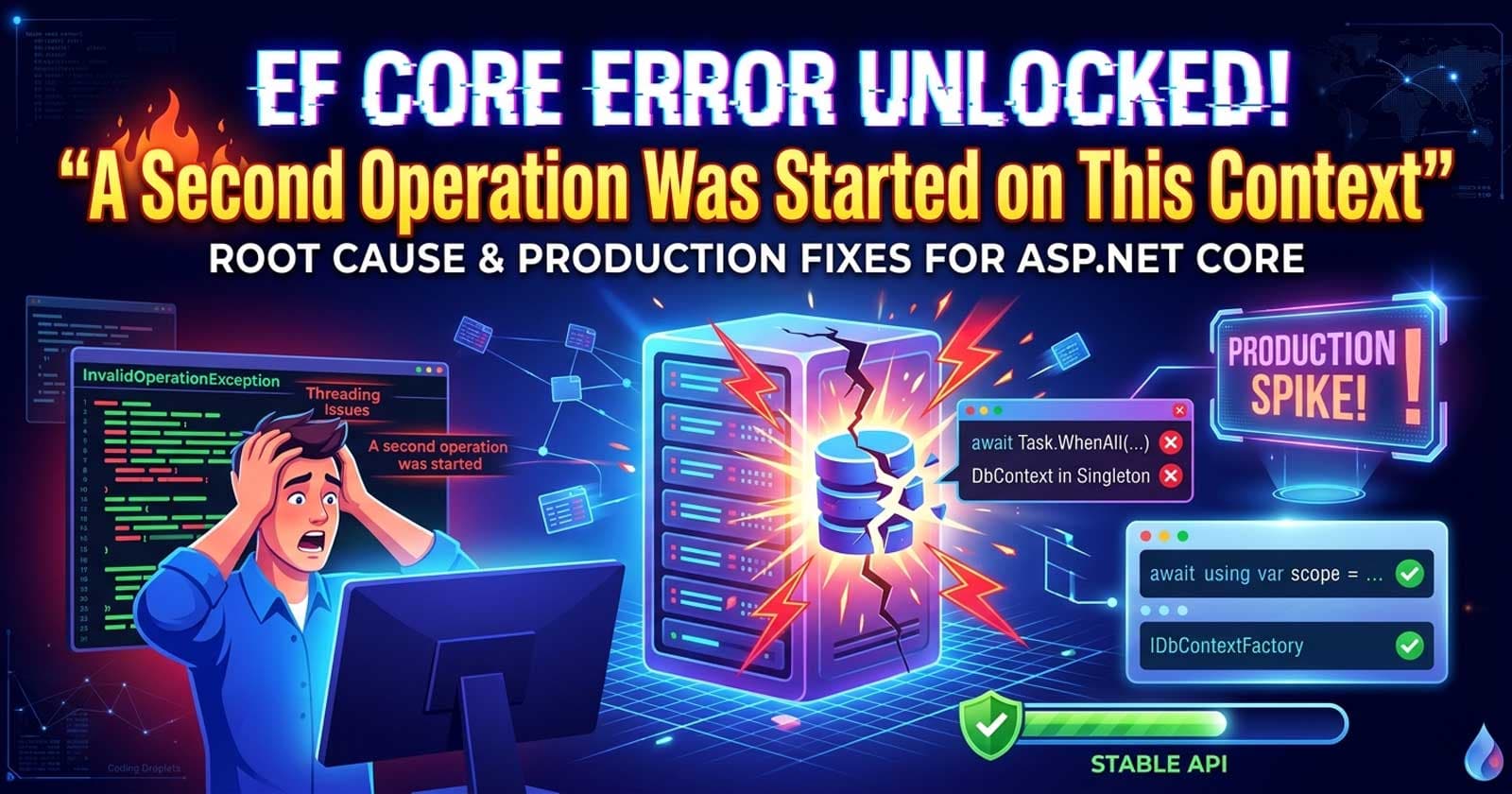 EF Core "A Second Operation Was Started on This Context" in ASP.NET Core: Root Cause and Fix