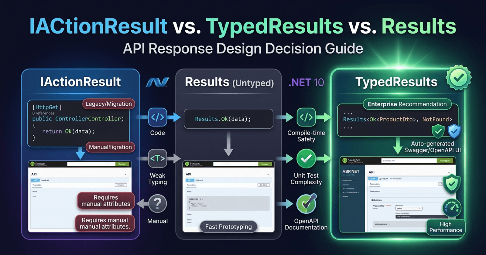 IActionResult vs TypedResults vs Results in ASP.NET Core: Enterprise API Response Design Decision Guide