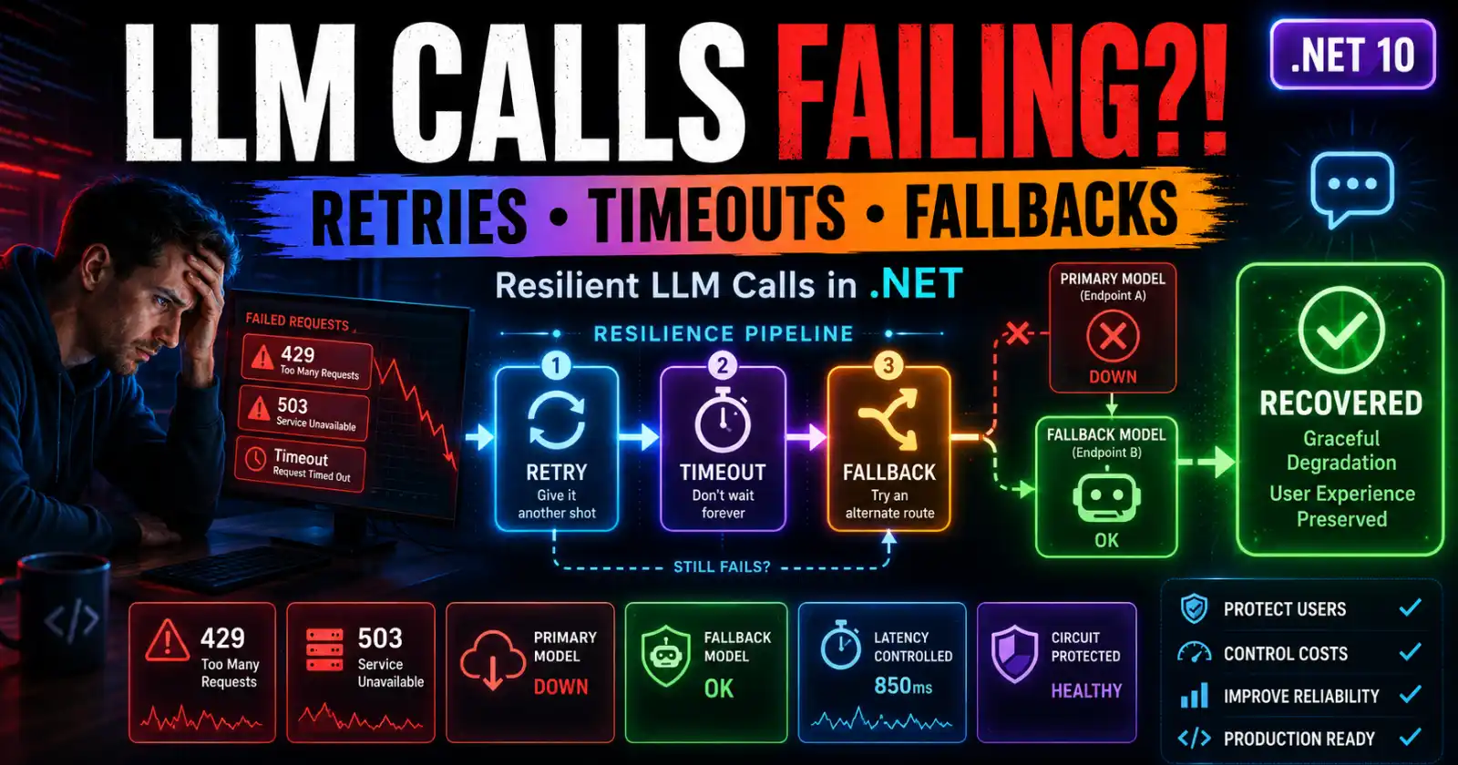 Resilient LLM Calls in .NET: Retries, Timeouts, and Fallbacks Done Right