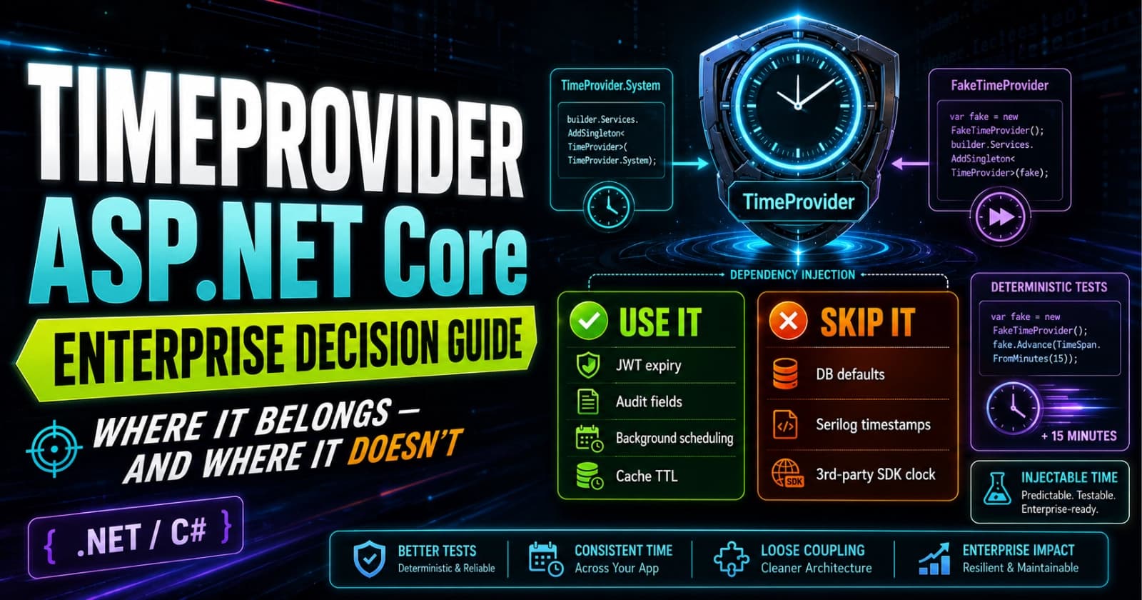 TimeProvider in ASP.NET Core: Enterprise Decision Guide