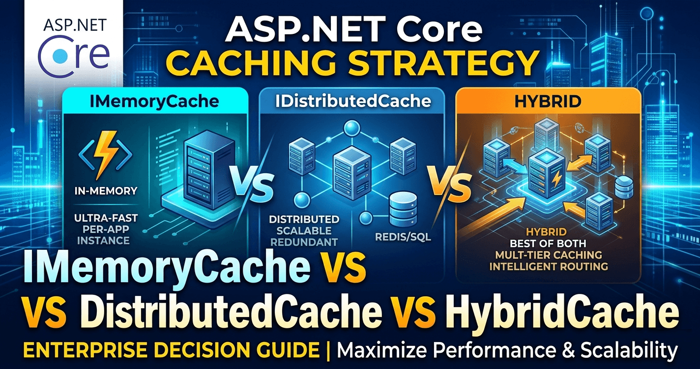 ASP.NET Core Caching Strategy: IMemoryCache vs IDistributedCache vs HybridCache — Enterprise Decision Guide