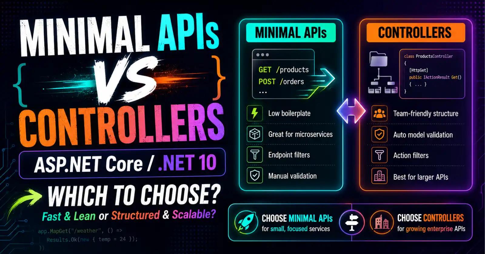 Minimal APIs vs Controllers in ASP.NET Core: Which to Choose